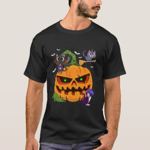 Camiseta Vampiro de bruxas amante do gato de abóbora Feliz 