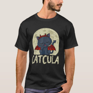 Camiseta Vampiro De Gato Assustador Para Raparigas Capacula