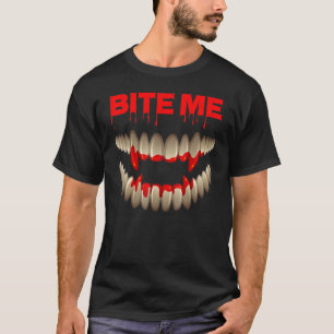 Camiseta Vampiro de Halloween Presas de dentes sangrentos