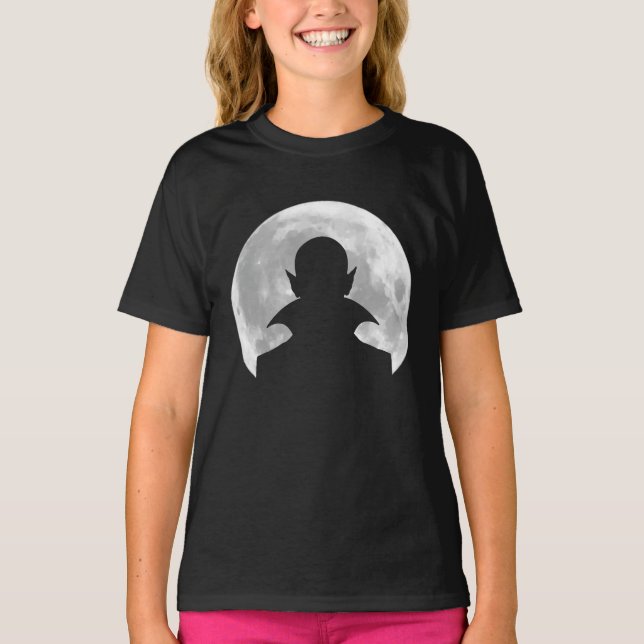 Camiseta Vampiro Divertido Lua Cheia Assustador Sinistro Ar (Frente)