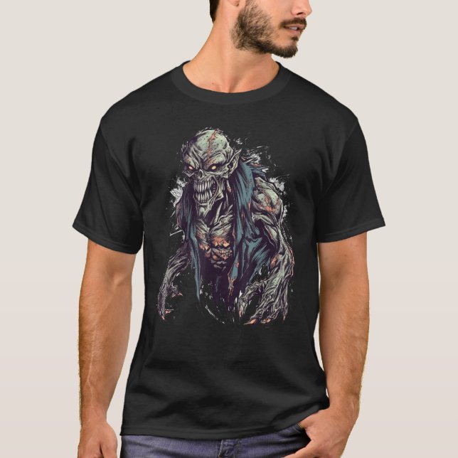 Camiseta Vampiro do diabo do monstro do monstro Guhl Zombie (Frente)