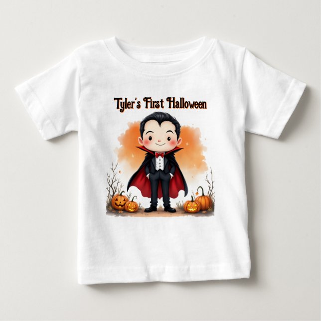 Camiseta Vampiro Não Tão Assustador Primeiro Halloween (Frente)