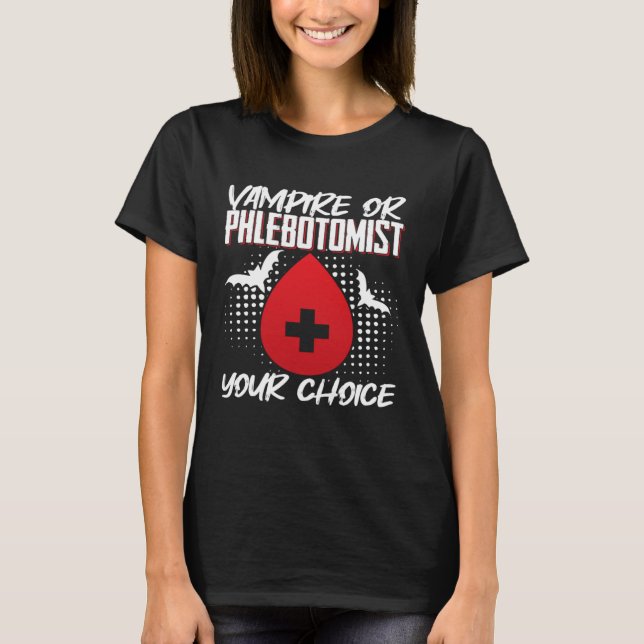 Camiseta Vampiro ou Flebotomista Técnico de Flebotomia (Frente)