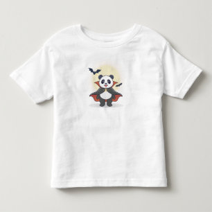 Camiseta Vampiro Panda Fofo com Cape e Morcegos