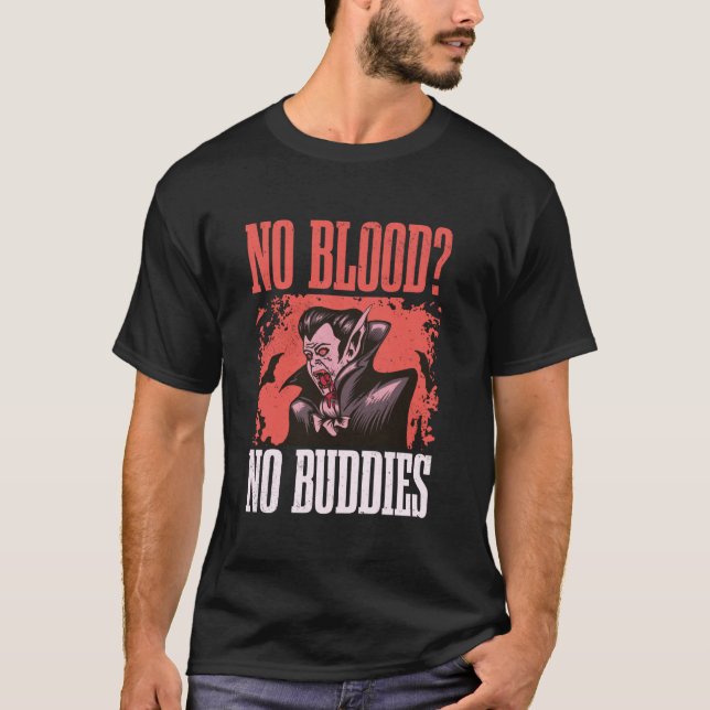 Camiseta Vampiro Sem Sangue Sem Amigos Horror Gótico Hallow (Frente)