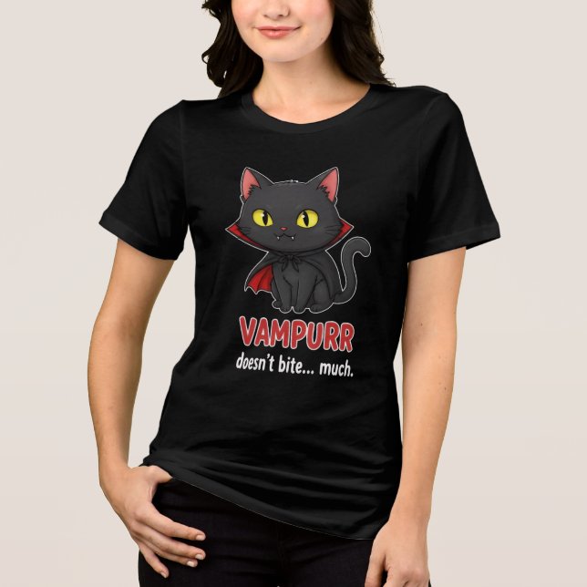 Camiseta Vampurr doesn’t bite… much, funny cat (Frente)