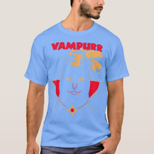Camiseta Vampurr Halloween Costume Engraçado Vampiro Gato d