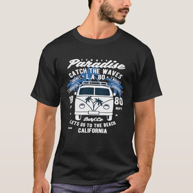 Camiseta Van de Surf Catch the Waves (Frente)
