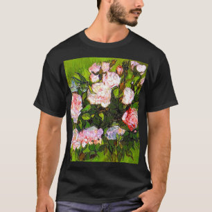 Camiseta Van Gogh ainda vive com rosas rosa