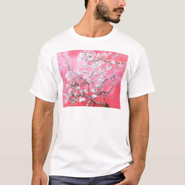 Camiseta Van Gogh Almond Blossomo Azul Rosa (Frente)