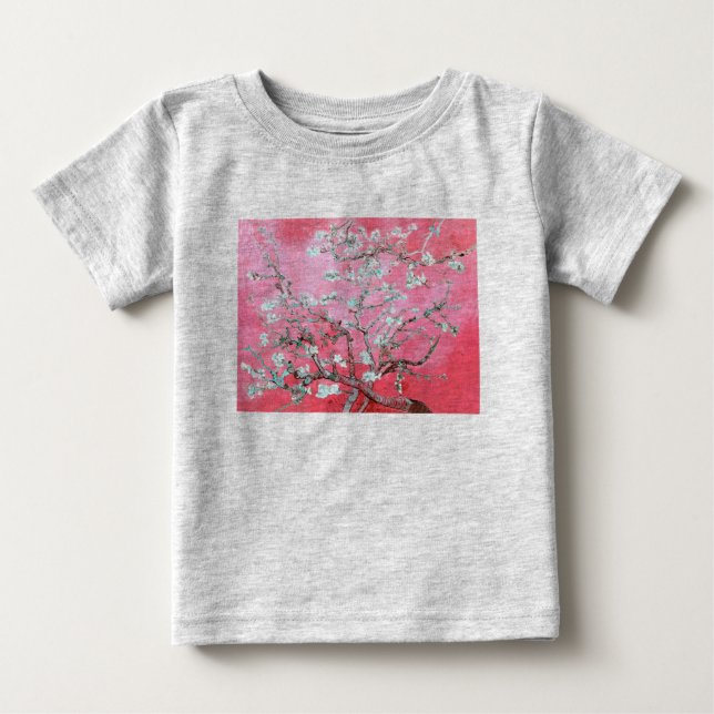Camiseta Van Gogh Almond Blossomo Azul Rosa (Frente)