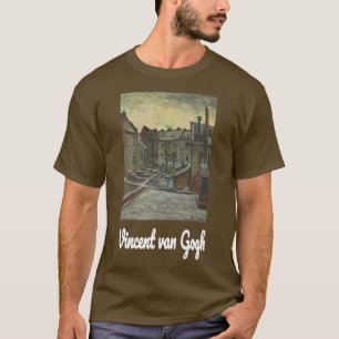 Camiseta Van Gogh Art Backyards de velhas casas em Antuérpi
