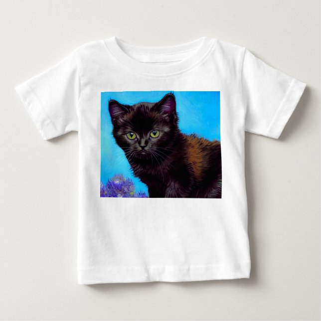 Camiseta Van Gogh Cat e Flores (Frente)