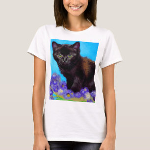 Camiseta Van Gogh Cat e Flores