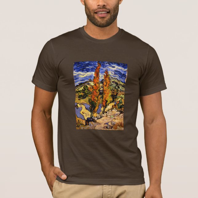 Camiseta Van Gogh - Dois Poplars em um Hill (Frente)