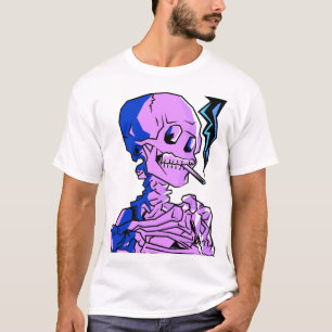 Camiseta Van Gogh, Esqueleto com um cigarro aceso