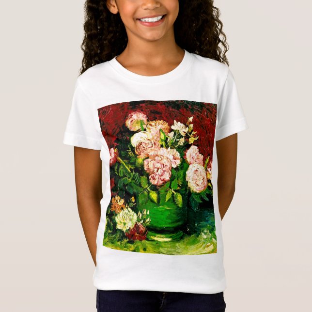 Camiseta Van Gogh Peonies e Rosas (Frente)