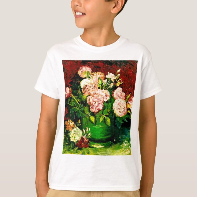 Camiseta Van Gogh Peonies e Rosas (Frente)