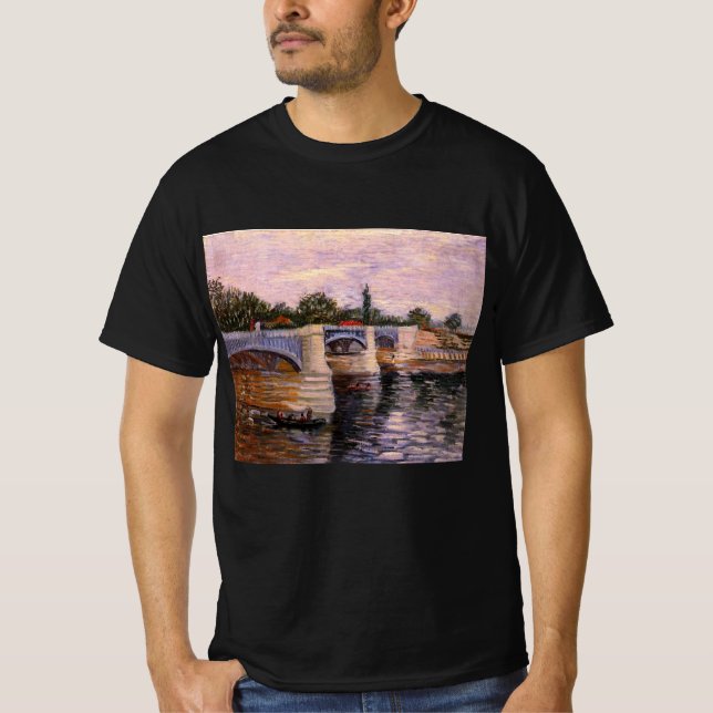 Camiseta Van Gogh Rio Sena com Pont del Grande Jette (Frente)