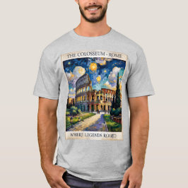 Camiseta Van Gogh Roma Colosseum Oil Painting Retro Vintage