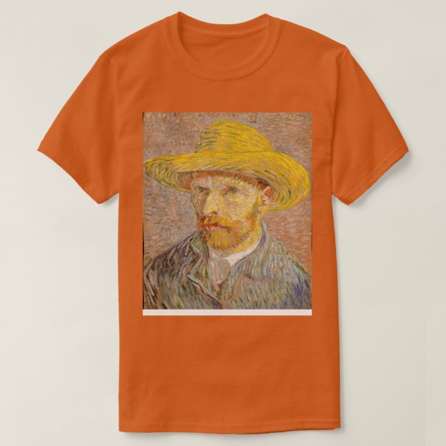 Camiseta Van Gogh SPortrait com Chapéu de Palha (Frente do Design)