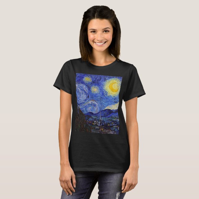 Camiseta van Gogh ,“ “  ”Starry night ” (Frente Completa)