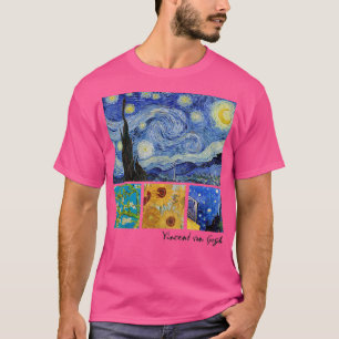 Camiseta Van Gogh Starry Night, Almond Blossomo, Sunflower