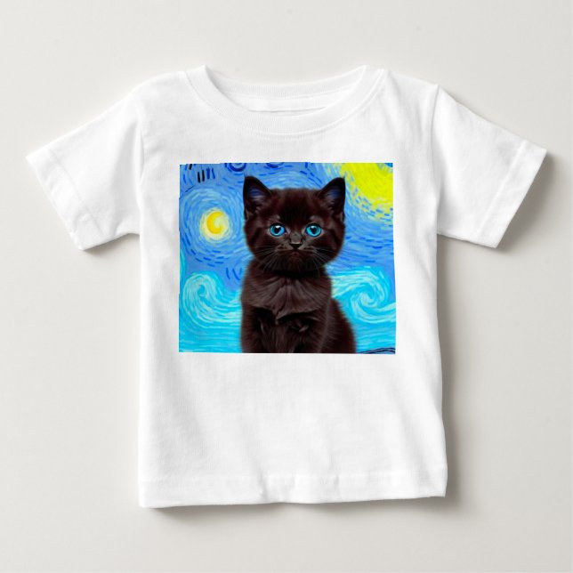 Camiseta Van Gogh Starry Night Black (Frente)
