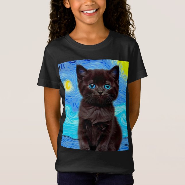 Camiseta Van Gogh Starry Night Black (Frente)