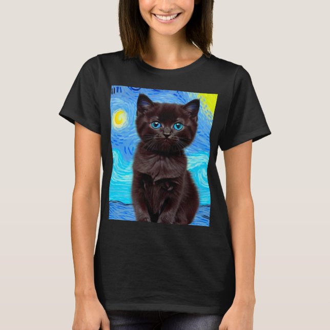 Camiseta Van Gogh Starry Night Black (Frente)