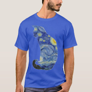 Camiseta Van Gogh Starry Night Cat Art Van Gogh Painting Ae