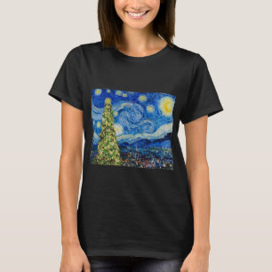 Camiseta Van Gogh Starry Night - Hoodie da Árvore de Natal