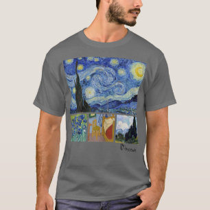Camiseta Van Gogh Starry Night, Irises, Room with Chair, an