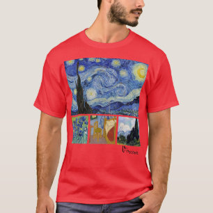 Camiseta Van Gogh Starry Night, Irises, Room with Chair, an