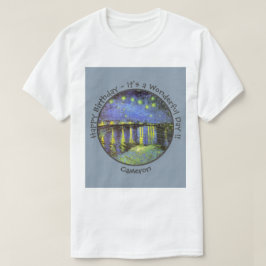 Camiseta Van Gogh Starry Night sobre os itens do partido Rh