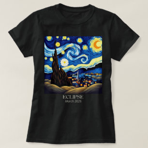 Camiseta Van Gogh Starry Night Solar Eclipse Lunar Eclipse