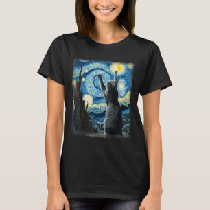 Camiseta Van Gogh Starry Night Style Artístico Russo Azul