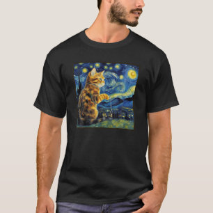 Camiseta Van Gogh Starry Night Tabby
