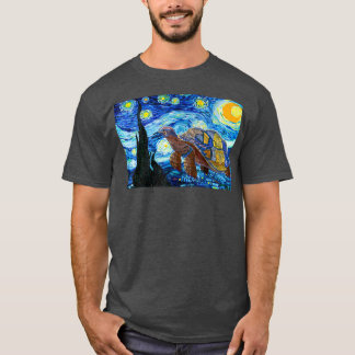 Camiseta Van Gogh Starry Night Turtle Art