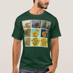 Camiseta Van Gogh Sunflower Art Trabalho de arte Vintage Re