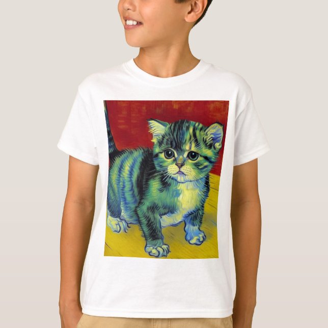 Camiseta Van Gogh Tabby Cat (Frente)