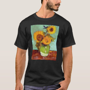 Camiseta Van Gogh - Três Girassóis Num Vaso - Arte Fina
