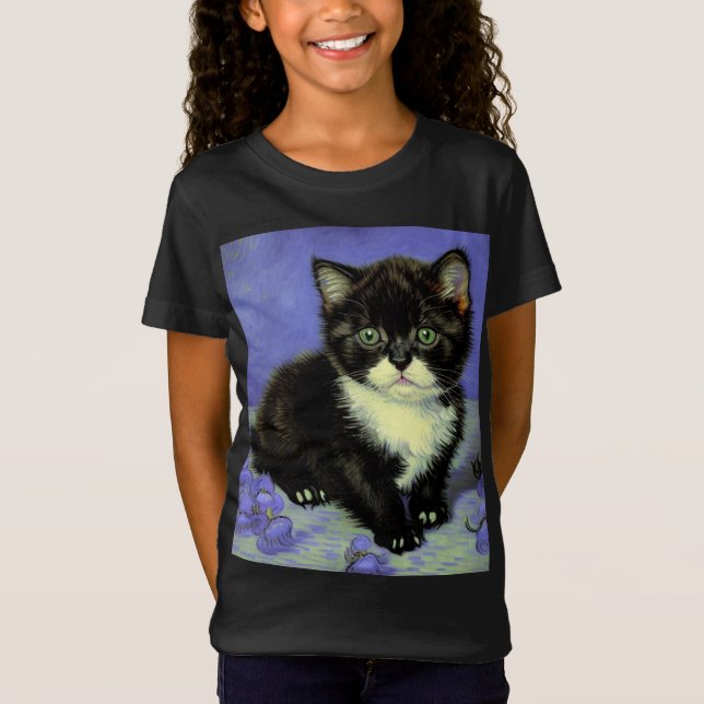 Camiseta Van Gogh Tuxedo Kitten (Frente)