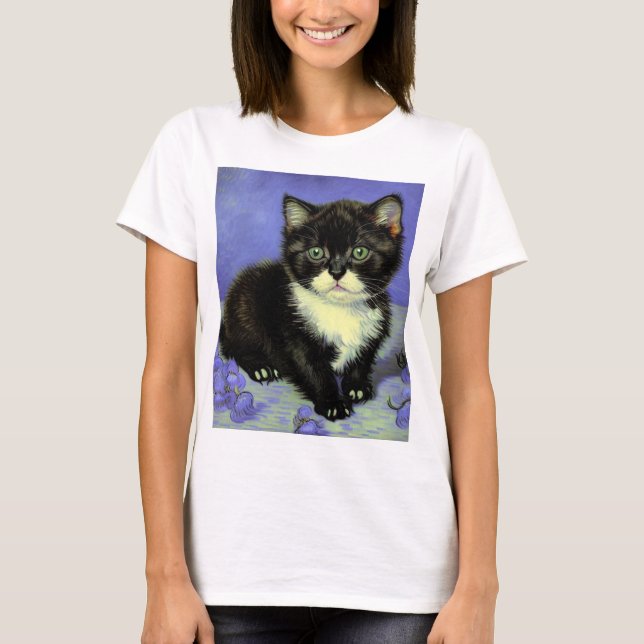 Camiseta Van Gogh Tuxedo Kitten (Frente)