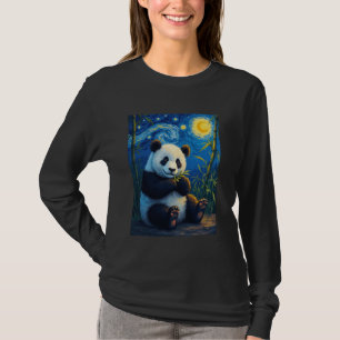 Camiseta Van Gogh's Starry Night Panda Bamboo Bear Animal L
