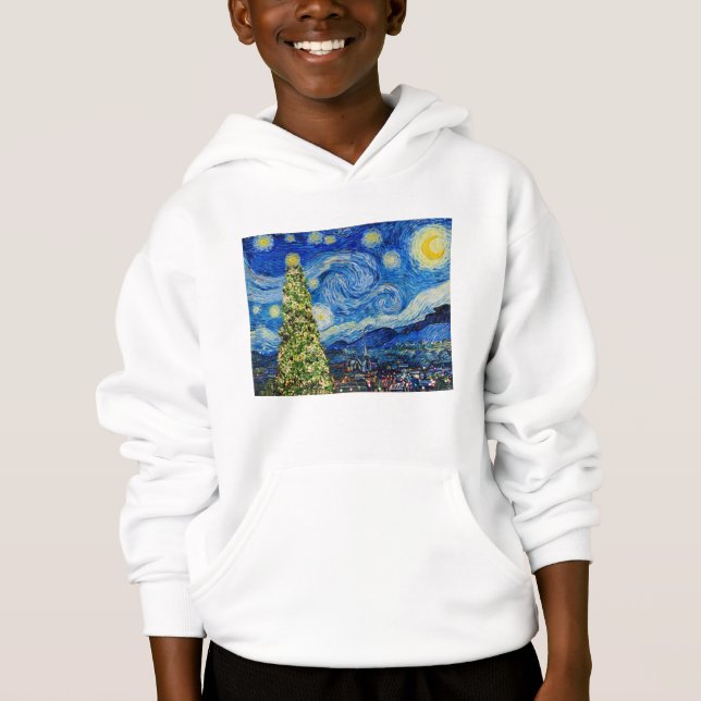 Camiseta Van Gough Starry Night - Árvore de Natal (Frente)