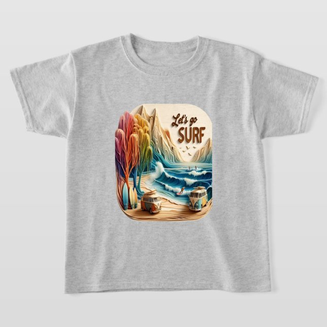 Camiseta Van Parked com pranchas na praia Sandy (Postura )