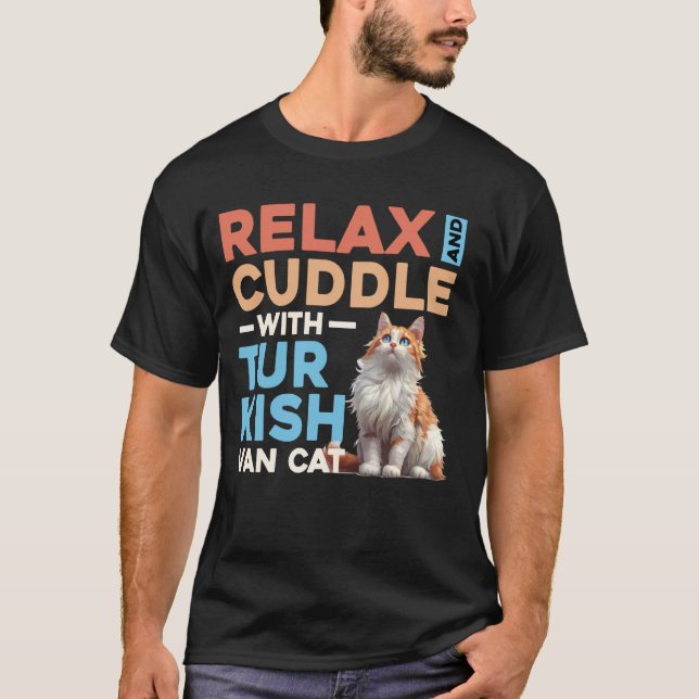 Camiseta Van Turco RELAXAR E ACARICIAR COM GATO VAN TURCO (Frente)