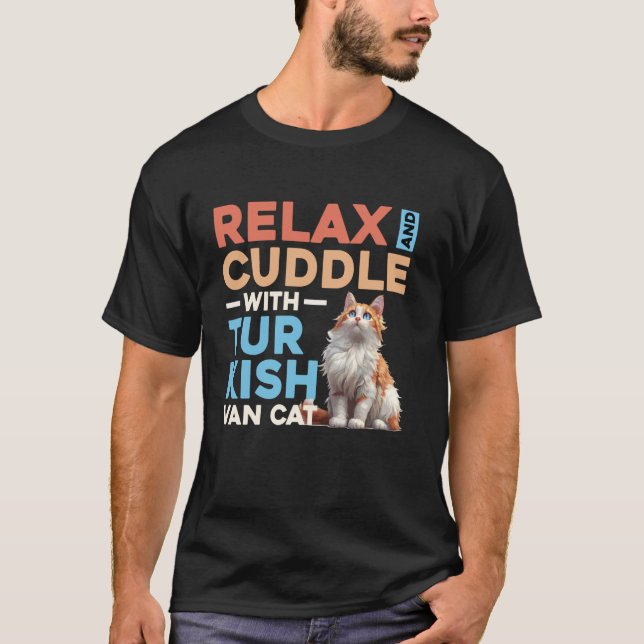 Camiseta Van Turco RELAXAR E ACARICIAR COM GATO VAN TURCO (Frente)