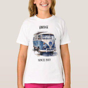 Camiseta Van vintage em azul de Delft personalizável